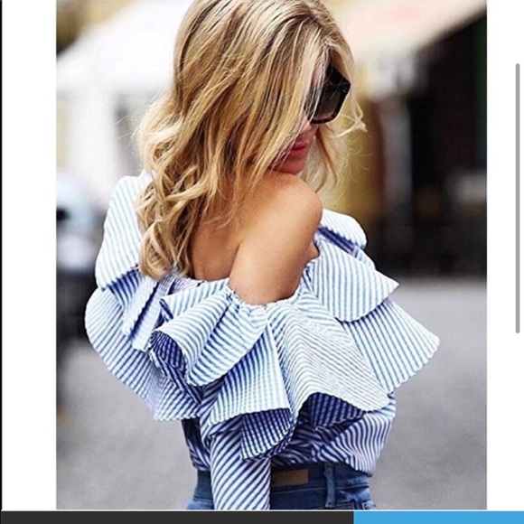 One Shoulder Ruffle Top - Picture 3 of 3